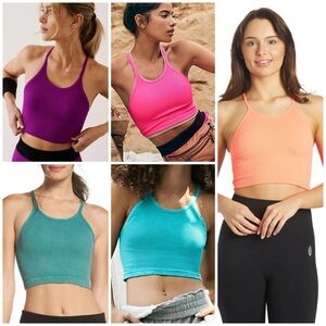 Set Lot of 5 Free People Happiness Runs Crop Tank NWT & NWOT M/L Discontinued